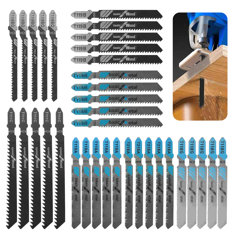 Metal Saw Reciprocating - 35-Piece Jigsaw Blade Set, Mixed HCS