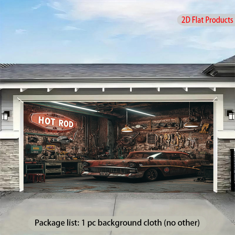 1Vintage Car Garage Banner Bac – Auto Repair Shop Background recenzja i cena