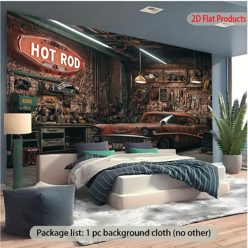 1Vintage Car Garage Banner Bac – Auto Repair Shop Background recenzja i cena